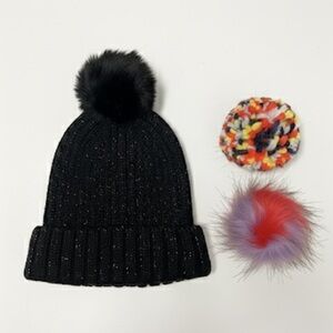 BP Ribbed Beanie with Interchangeable Faux Fur Pom, One Size